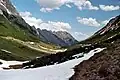 Blick von der Passhöhe nach Osten