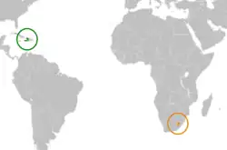 Lage von Haiti und Lesotho