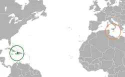 Lage von Haiti und Malta