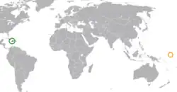 Lage von Haiti und Nauru