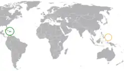 Lage von Haiti und Palau