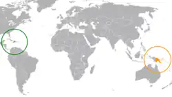 Lage von Haiti und Papua-Neuguinea