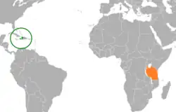 Lage von Haiti und Tansania