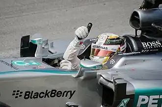Detailaufnahme des Cockpits von Hamilton beim Kanada-GP