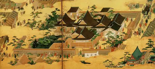 Ausschnitt aus dem linken Schirm: Hana-no-gosho[A 1]