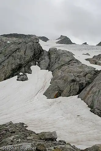 Das Hangendgletscherhorn im Zustieg von der Gaulihütte