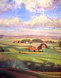 Dorf unter Sommerhimmel (Ölgemälde, 1920)