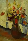 Tulpenstillleben, Öl auf Holz, um 1925