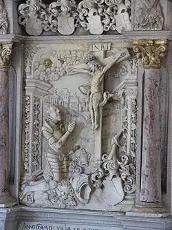 Detail vom Steinepitaph des Hans Christoph von Absberg