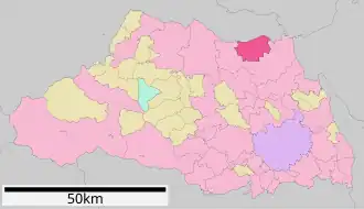 Lage Hanyūs in der Präfektur