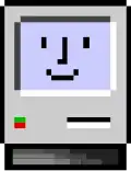 Der „Happy Mac“ war das Startsymbol unter Mac&nbsp;OS&nbsp;X bis Version 10.1