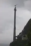 Pylonen der Hardangerbrücke im Bau