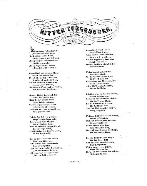 Text aus dem Druck der musikalischen Bearbeitung von Carl Haslinger