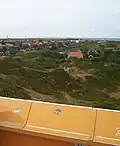 Blick von der Seenotbeobachtungsstation nach Westen in Richtung Sonnenhof und Dünenfriedhof
