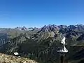 Blick von dem Kanzelwandgipfel auf den Heilbronner Weg