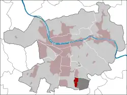 Lage des Stadtteils Emmertsgrund in Heidelberg