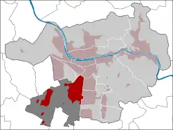 Lage des Stadtteils Kirchheim in Heidelberg