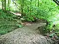 Der ausgetrocknete Heidenbach im Oberlauf