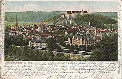 Stadtansicht auf einer Postkarte aus dem Jahr 1902