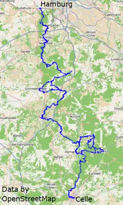 Karte des Wanderweges