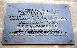 Im Heilbad Heiligenstadt angebrachte Gedenktafel am Rathaus
