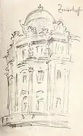Ziererhof (ab 1896 Philipphof), Hermann Heller, um 1893, Bleistift / Papier, 16,5 × 10,3&nbsp;cm.