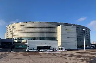 Die Veikkaus Arena in Helsinki im März 2022