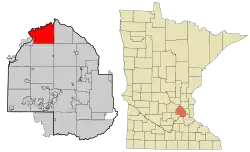 Lage von Rogers im Hennepin County und in Minnesota
