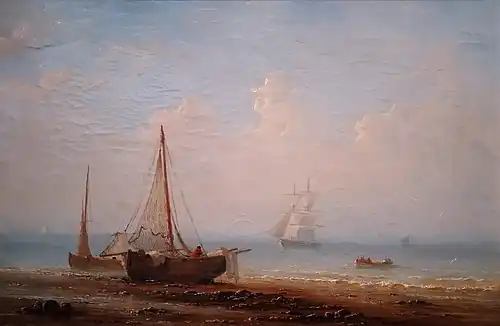 Henriette Gudin, Gekentertes Boot im Morgenrot