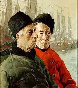 Zwei Volendammer Fischer, Pinkhof und Grote Frerik (ca. 1920)