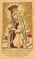 Kolorierter Stich des Gnadenbildes in der Herzogspitalkirche, um 1750