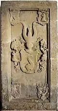 Wappen der Horneck von Hornberg (optisch unten rechts), Epitaph, Wallfahrtskirche in Hessenthal