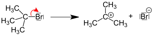 Heterolyse von tert-Butylbromid