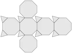 Körpernetz eines abgestumpften Hexaeders