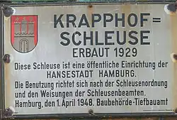 Schild an der Krapphofschleuse