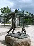 Skulptur Matthias Claudius’ Der Freudensprung des Wandsbeker Bildhauers Bernd Stöcker
