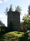Die Hieburg vom einfachsten Zugang von Norden