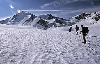 Links Hintere Schwärze, in der Mitte Östliche Marzellspitze, rechts Mittlere Marzellspitze