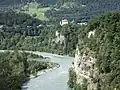 Flussaue mit Schloss Rhäzüns