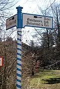 Wegweiser in Oberbiberg
