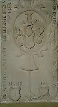 Stammwappen der Horneck von Hornberg und weitere Familienwappen, Grabplatte, Notburgakirche Hochhausen