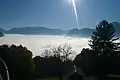 16:19h, die Lücken sind aus flachem Winkel auf ca. 1100 Meter fast unsichtbar, sichtbar jedoch die sich stauende Welle am linken Abhang.