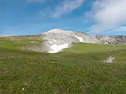 Blick vom Großen Speikboden nach Norden auf den Gipfel der Hochwart.