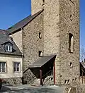 Hinterer Treppenaufgang mit dem ehemaligen zweiten Pfarrhaus