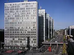 Die fünf City-Hochhäuser vom Kulturhuset aus gesehen