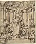 Hans Holbein d. J.: Die Hl. Elisabeth, Scheibenriss, Kunstmuseum Basel, um 1525/26