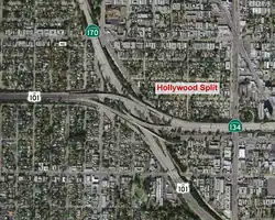 Luftbild vom Hollywood Split