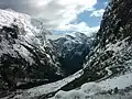 Ausblick vom Westportal des Homer Tunnel im Winter