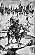 Der erschöpfte Tod / Tusche / 32 × 48 cm