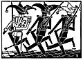 Schützen und Jecken aus dem Zyklus „Der rechte Linke Niederrhein“, (42 × 30 cm)
